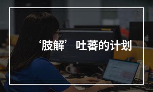 ‘肢解’吐蕃的计划