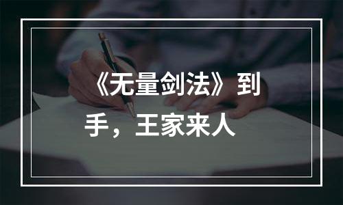 《无量剑法》到手，王家来人
