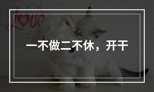 一不做二不休，开干