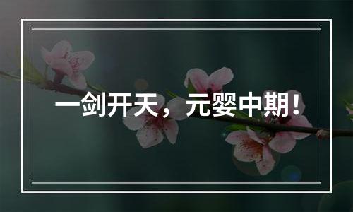 一剑开天，元婴中期！
