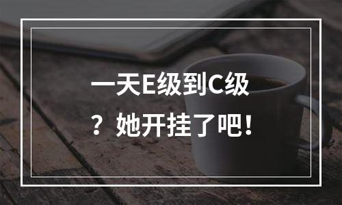 一天E级到C级？她开挂了吧！