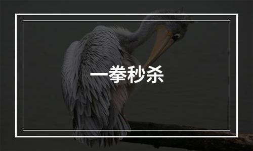 一拳秒杀