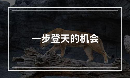 一步登天的机会
