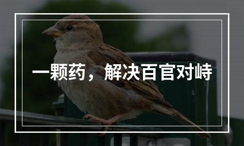 一颗药，解决百官对峙