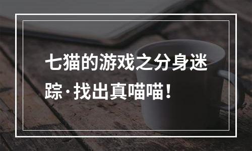 七猫的游戏之分身迷踪·找出真喵喵！