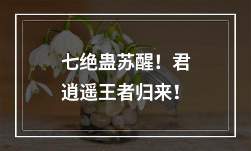 七绝蛊苏醒！君逍遥王者归来！