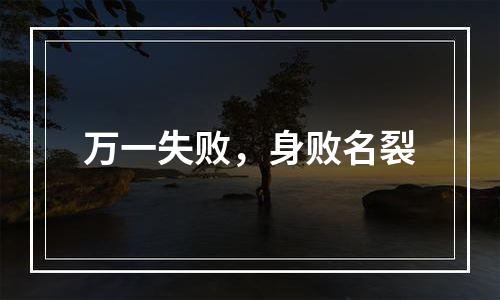 万一失败，身败名裂