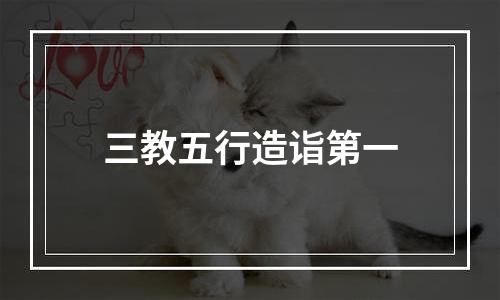 三教五行造诣第一