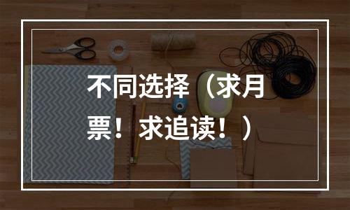 不同选择（求月票！求追读！）