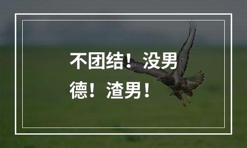 不团结！没男德！渣男！