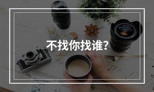 不找你找谁？