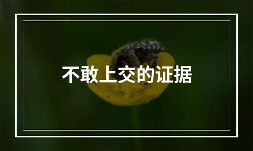 不敢上交的证据