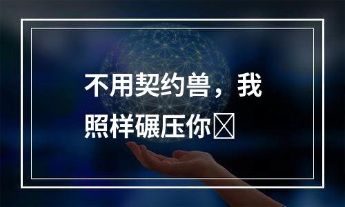 不用契约兽，我照样碾压你​