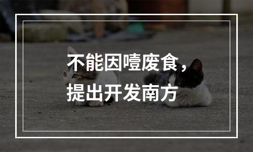 不能因噎废食，提出开发南方