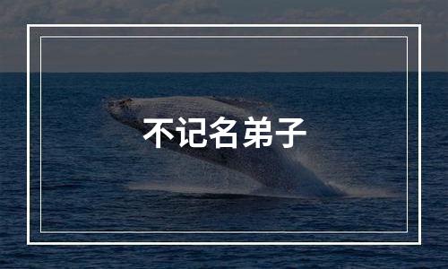 不记名弟子