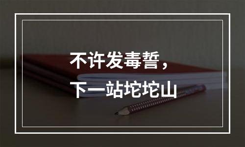 不许发毒誓，下一站坨坨山