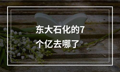 东大石化的7个亿去哪了