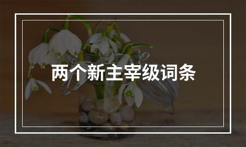 两个新主宰级词条