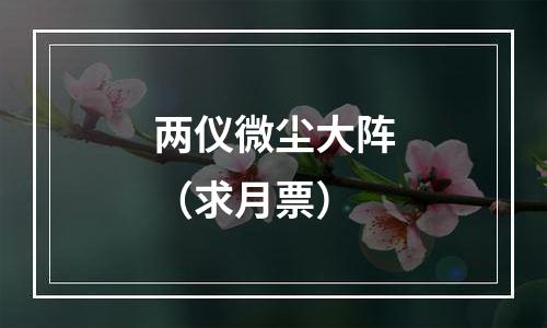 两仪微尘大阵（求月票）