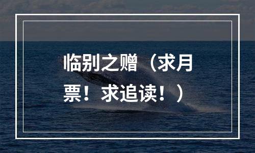 临别之赠（求月票！求追读！）