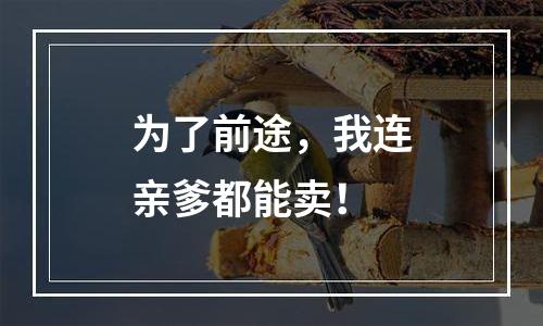为了前途，我连亲爹都能卖！