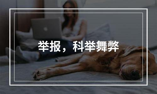 举报，科举舞弊