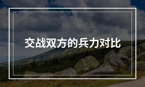 交战双方的兵力对比
