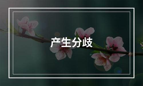 产生分歧