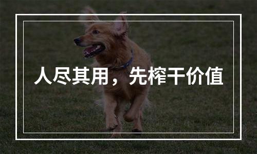 人尽其用，先榨干价值