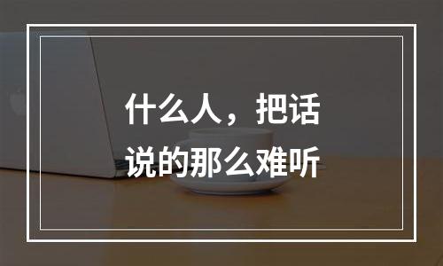 什么人，把话说的那么难听