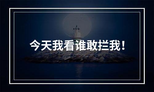 今天我看谁敢拦我！