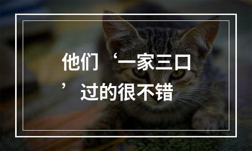 他们‘一家三口’过的很不错