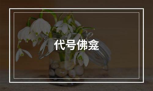 代号佛龛