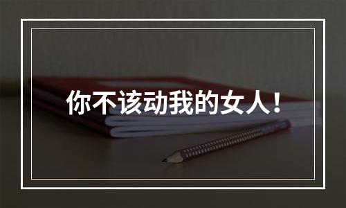 你不该动我的女人！