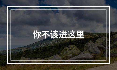 你不该进这里