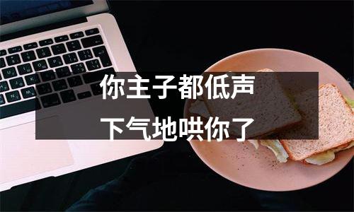 你主子都低声下气地哄你了