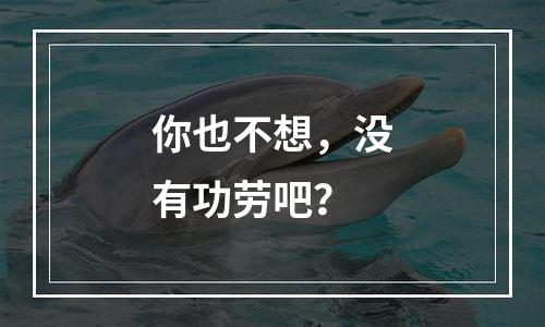你也不想，没有功劳吧？