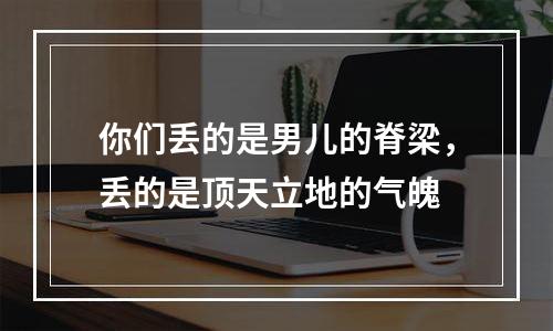 你们丢的是男儿的脊梁，丢的是顶天立地的气魄