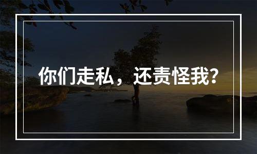 你们走私，还责怪我？