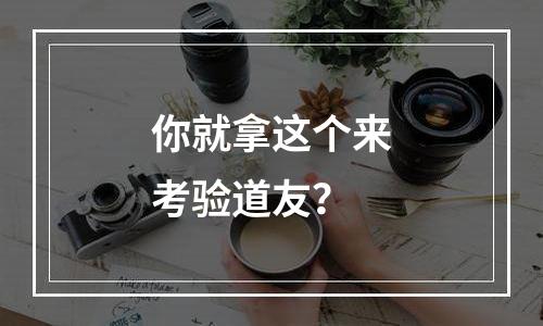 你就拿这个来考验道友？
