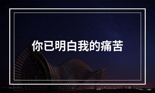 你已明白我的痛苦