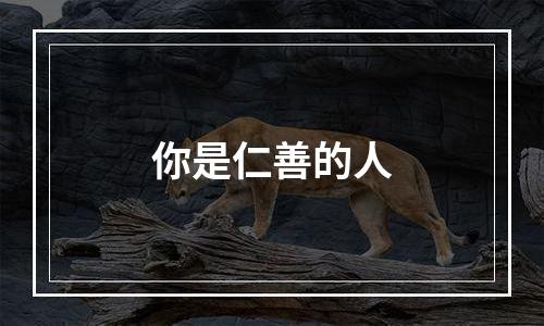 你是仁善的人