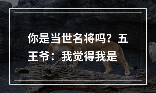 你是当世名将吗？五王爷：我觉得我是