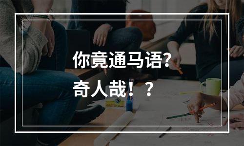 你竟通马语？奇人哉！？