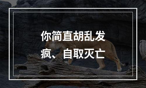 你简直胡乱发疯、自取灭亡