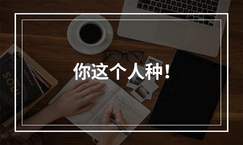 你这个人种！