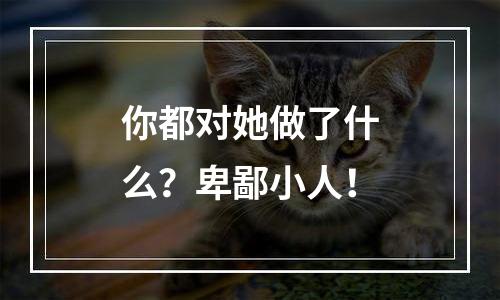 你都对她做了什么？卑鄙小人！