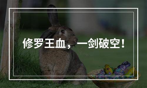 修罗王血，一剑破空！