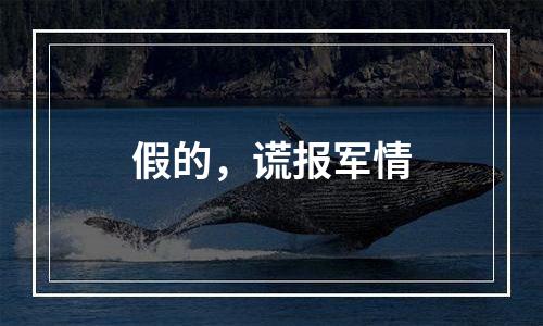假的，谎报军情