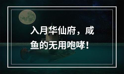 入月华仙府，咸鱼的无用咆哮！
